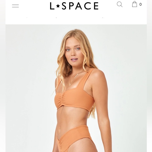 NWT L*SPACE Eco Chic Repreve® Marlee Bikini Top - color in SIENNA - Picture 3 of 15